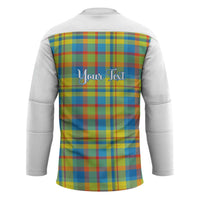 Personalized Dominica Creole Day Hockey Jersey Jounen Kweyol Blue Madras Proud - Wonder Print Shop