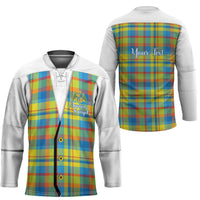 Personalized Dominica Creole Day Hockey Jersey Jounen Kweyol Blue Madras Proud - Wonder Print Shop