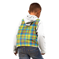 Personalized Dominica Creole Day Kid Hoodie Jounen Kweyol Blue Madras Proud - Wonder Print Shop