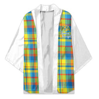 Personalized Dominica Creole Day Kimono Jounen Kweyol Blue Madras Proud - Wonder Print Shop