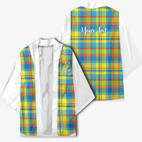 Personalized Dominica Creole Day Kimono Jounen Kweyol Blue Madras Proud - Wonder Print Shop