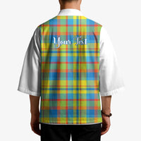 Personalized Dominica Creole Day Kimono Jounen Kweyol Blue Madras Proud - Wonder Print Shop
