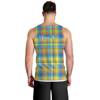 Personalized Dominica Creole Day Men Tank Top Jounen Kweyol Blue Madras Proud - Wonder Print Shop