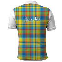 Personalized Dominica Creole Day Polo Shirt Jounen Kweyol Blue Madras Proud - Wonder Print Shop