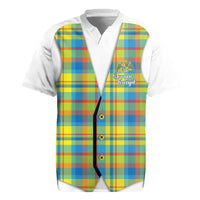 Personalized Dominica Creole Day Rugby Jersey Jounen Kweyol Blue Madras Proud - Wonder Print Shop