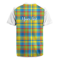 Personalized Dominica Creole Day Rugby Jersey Jounen Kweyol Blue Madras Proud - Wonder Print Shop