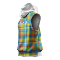 Personalized Dominica Creole Day Sleeveless Hoodie Jounen Kweyol Blue Madras Proud - Wonder Print Shop