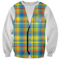 Personalized Dominica Creole Day Sweatshirt Jounen Kweyol Blue Madras Proud - Wonder Print Shop