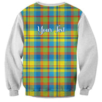 Personalized Dominica Creole Day Sweatshirt Jounen Kweyol Blue Madras Proud - Wonder Print Shop