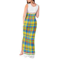 Personalized Dominica Creole Day Tank Maxi Dress Jounen Kweyol Blue Madras Proud - Wonder Print Shop