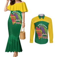 Personalized Komwel Donmnik Jounen Kweyol Couples Matching Mermaid Dress and Long Sleeve Button Shirt Dominica Creole Day Imperial Amazon - Wonder Print Shop