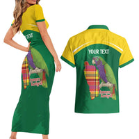 Personalized Komwel Donmnik Jounen Kweyol Couples Matching Short Sleeve Bodycon Dress and Hawaiian Shirt Dominica Creole Day Imperial Amazon - Wonder Print Shop