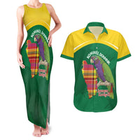 Personalized Komwel Donmnik Jounen Kweyol Couples Matching Tank Maxi Dress and Hawaiian Shirt Dominica Creole Day Imperial Amazon - Wonder Print Shop