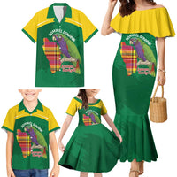 Personalized Komwel Donmnik Jounen Kweyol Family Matching Mermaid Dress and Hawaiian Shirt Dominica Creole Day Imperial Amazon - Wonder Print Shop