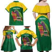 Personalized Komwel Donmnik Jounen Kweyol Family Matching Off Shoulder Maxi Dress and Hawaiian Shirt Dominica Creole Day Imperial Amazon - Wonder Print Shop