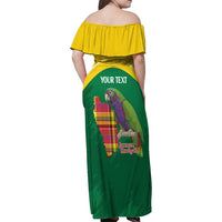 Personalized Komwel Donmnik Jounen Kweyol Family Matching Off Shoulder Maxi Dress and Hawaiian Shirt Dominica Creole Day Imperial Amazon - Wonder Print Shop