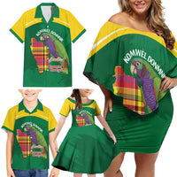 Personalized Komwel Donmnik Jounen Kweyol Family Matching Off Shoulder Short Dress and Hawaiian Shirt Dominica Creole Day Imperial Amazon - Wonder Print Shop