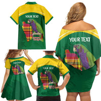 Personalized Komwel Donmnik Jounen Kweyol Family Matching Off Shoulder Short Dress and Hawaiian Shirt Dominica Creole Day Imperial Amazon - Wonder Print Shop