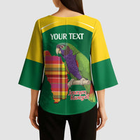 Personalized Komwel Donmnik Jounen Kweyol Kimono Sleeve Blouse Dominica Creole Day Imperial Amazon - Wonder Print Shop