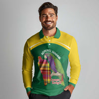 Personalized Komwel Donmnik Jounen Kweyol Long Sleeve Polo Shirt Dominica Creole Day Imperial Amazon - Wonder Print Shop