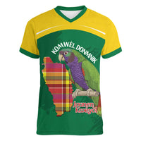 Personalized Komwel Donmnik Jounen Kweyol Women V-Neck T-Shirt Dominica Creole Day Imperial Amazon - Wonder Print Shop