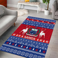 Personalised Samoa Christmas Area Rug Samoan Coat Of Arms Manuia Le Kirisimas - Wonder Print Shop