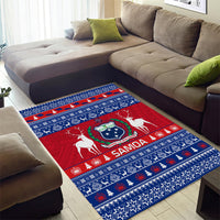 Personalised Samoa Christmas Area Rug Samoan Coat Of Arms Manuia Le Kirisimas - Wonder Print Shop