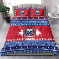 Personalised Samoa Christmas Bedding Set Samoan Coat Of Arms Manuia Le Kirisimas - Wonder Print Shop