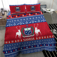 Personalised Samoa Christmas Bedding Set Samoan Coat Of Arms Manuia Le Kirisimas - Wonder Print Shop