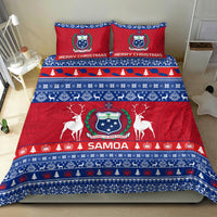 Personalised Samoa Christmas Bedding Set Samoan Coat Of Arms Manuia Le Kirisimas - Wonder Print Shop