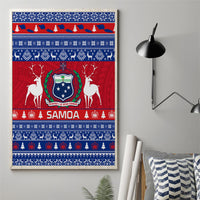 Personalised Samoa Christmas Canvas Wall Art Samoan Coat Of Arms Manuia Le Kirisimas - Wonder Print Shop