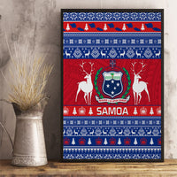Personalised Samoa Christmas Canvas Wall Art Samoan Coat Of Arms Manuia Le Kirisimas - Wonder Print Shop