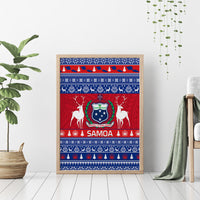 Personalised Samoa Christmas Canvas Wall Art Samoan Coat Of Arms Manuia Le Kirisimas - Wonder Print Shop