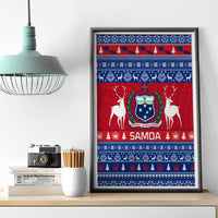 Personalised Samoa Christmas Canvas Wall Art Samoan Coat Of Arms Manuia Le Kirisimas - Wonder Print Shop