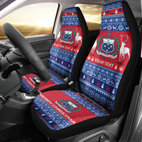 Personalised Samoa Christmas Car Seat Cover Samoan Coat Of Arms Manuia Le Kirisimas - Wonder Print Shop