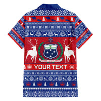 Personalised Samoa Christmas Hawaiian Shirt Samoan Coat Of Arms Manuia Le Kirisimas - Wonder Print Shop