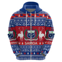 Personalised Samoa Christmas Hoodie Samoan Coat Of Arms Manuia Le Kirisimas - Wonder Print Shop