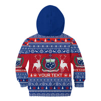 Personalised Samoa Christmas Kid Hoodie Samoan Coat Of Arms Manuia Le Kirisimas - Wonder Print Shop