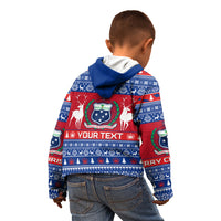 Personalised Samoa Christmas Kid Hoodie Samoan Coat Of Arms Manuia Le Kirisimas - Wonder Print Shop