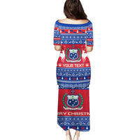 Personalised Samoa Christmas Puletasi Samoan Coat Of Arms Manuia Le Kirisimas - Wonder Print Shop
