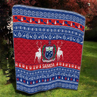Personalised Samoa Christmas Quilt Samoan Coat Of Arms Manuia Le Kirisimas - Wonder Print Shop