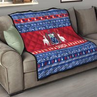 Personalised Samoa Christmas Quilt Samoan Coat Of Arms Manuia Le Kirisimas - Wonder Print Shop