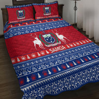Personalised Samoa Christmas Quilt Bed Set Samoan Coat Of Arms Manuia Le Kirisimas - Wonder Print Shop