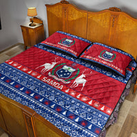 Personalised Samoa Christmas Quilt Bed Set Samoan Coat Of Arms Manuia Le Kirisimas - Wonder Print Shop
