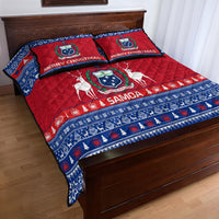 Personalised Samoa Christmas Quilt Bed Set Samoan Coat Of Arms Manuia Le Kirisimas - Wonder Print Shop
