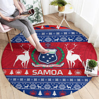 personalised-samoa-christmas-round-carpet-samoan-coat-of-arms-manuia-le-kirisimas