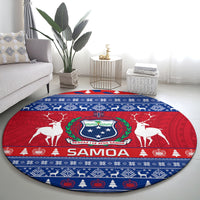 personalised-samoa-christmas-round-carpet-samoan-coat-of-arms-manuia-le-kirisimas