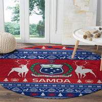 personalised-samoa-christmas-round-carpet-samoan-coat-of-arms-manuia-le-kirisimas