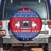 Personalised Samoa Christmas Spare Tire Cover Samoan Coat Of Arms Manuia Le Kirisimas - Wonder Print Shop