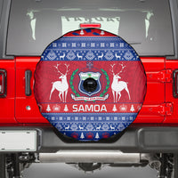 Personalised Samoa Christmas Spare Tire Cover Samoan Coat Of Arms Manuia Le Kirisimas - Wonder Print Shop
